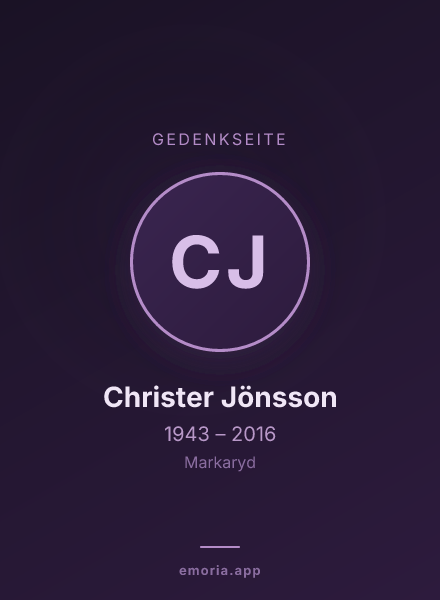 Gedenkportrait von Christer Jönsson