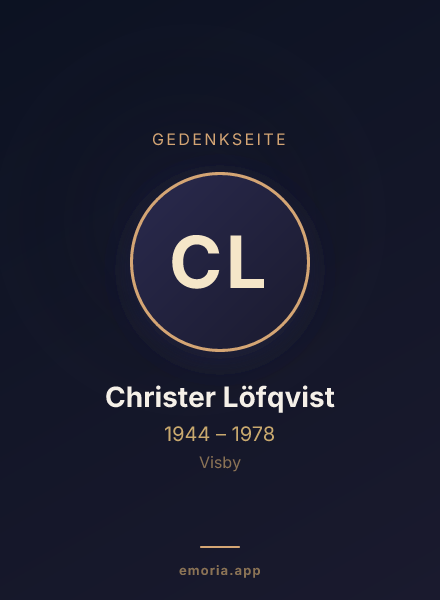 Gedenkportrait von Christer Löfqvist