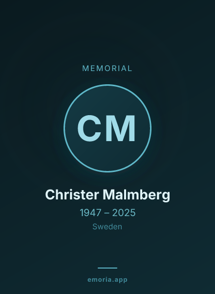 Memorial portrait of Christer Malmberg