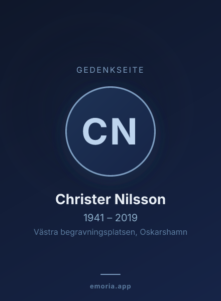 Gedenkportrait von Christer Nilsson