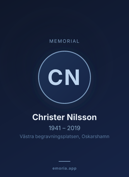 Memorial portrait of Christer Nilsson