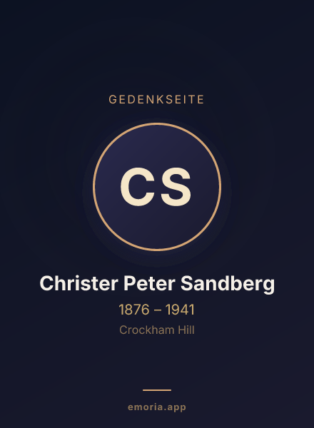 Gedenkportrait von Christer Peter Sandberg
