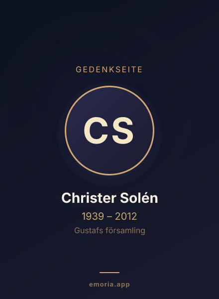 Gedenkportrait von Christer Solén