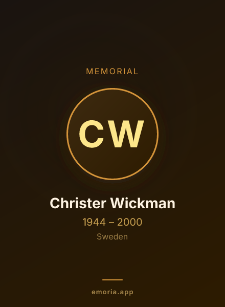 Memorial portrait of Christer Wickman
