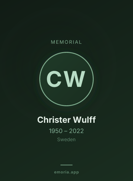 Memorial portrait of Christer Wulff