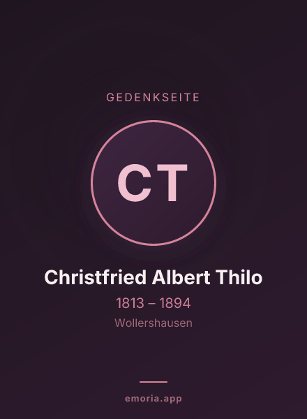 Gedenkportrait von Christfried Albert Thilo