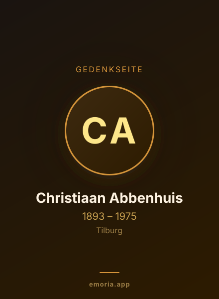 Gedenkportrait von Christiaan Abbenhuis