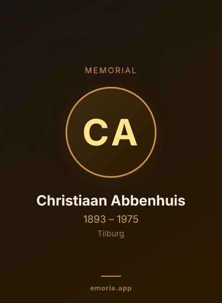 Memorial portrait of Christiaan Abbenhuis
