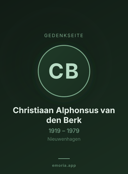 Gedenkportrait von Christiaan Alphonsus van den Berk