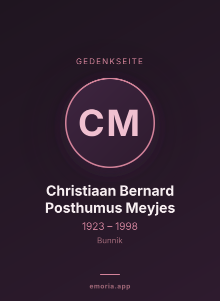 Gedenkportrait von Christiaan Bernard Posthumus Meyjes