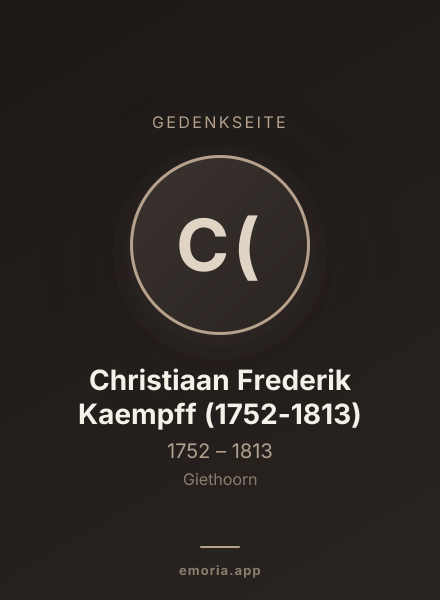 Gedenkportrait von Christiaan Frederik Kaempff (1752-1813)