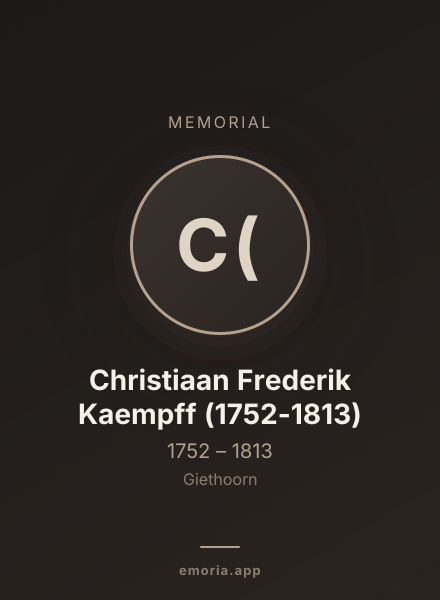 Memorial portrait of Christiaan Frederik Kaempff (1752-1813)