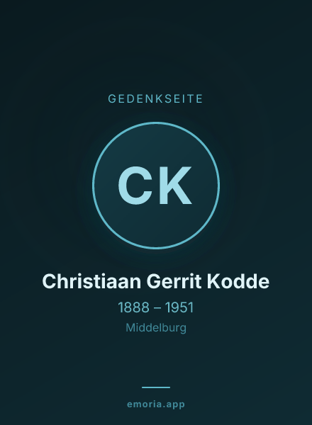 Gedenkportrait von Christiaan Gerrit Kodde