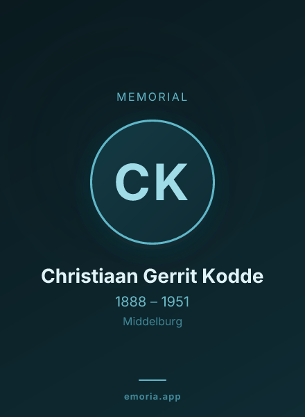 Memorial portrait of Christiaan Gerrit Kodde