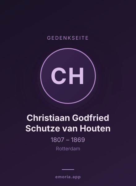 Gedenkportrait von Christiaan Godfried Schutze van Houten