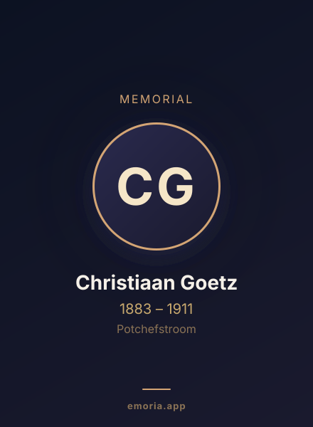 Memorial portrait of Christiaan Goetz