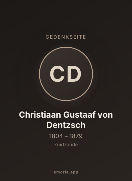 Gedenkportrait von Christiaan Gustaaf von Dentzsch