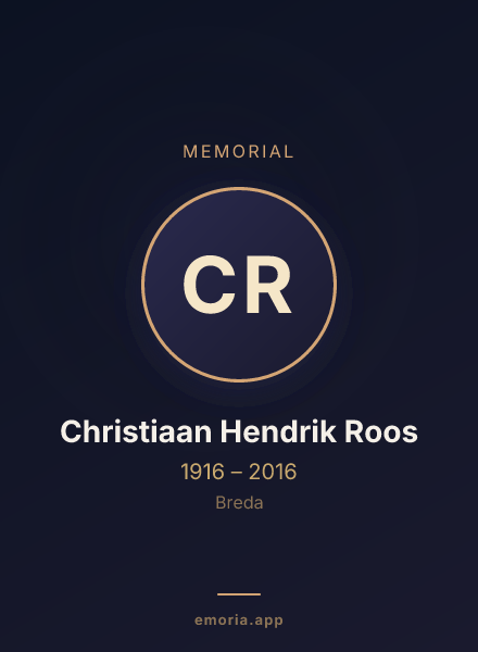 Memorial portrait of Christiaan Hendrik Roos