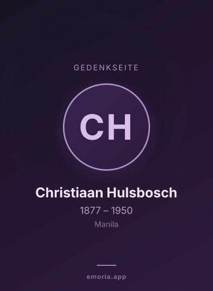 Gedenkportrait von Christiaan Hulsbosch