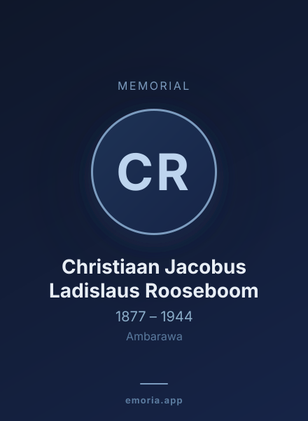 Memorial portrait of Christiaan Jacobus Ladislaus Rooseboom