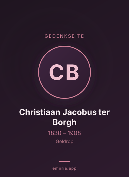 Gedenkportrait von Christiaan Jacobus ter Borgh