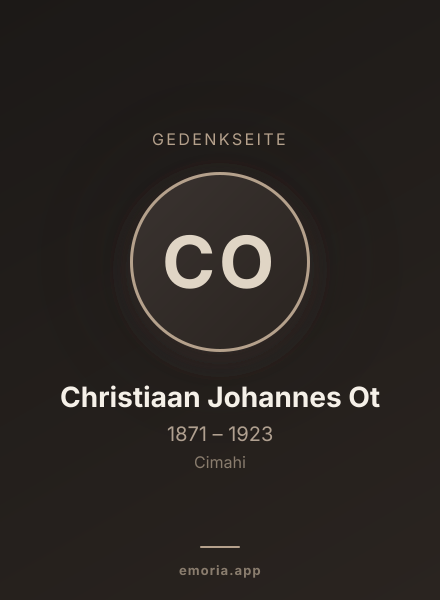 Gedenkportrait von Christiaan Johannes Ot