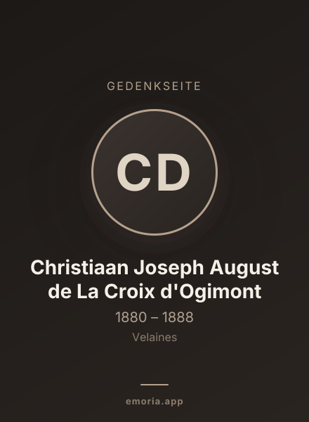 Gedenkportrait von Christiaan Joseph August de La Croix d'Ogimont