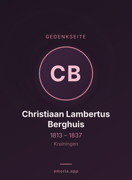 Gedenkportrait von Christiaan Lambertus Berghuis