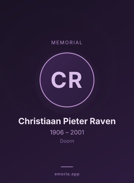Memorial portrait of Christiaan Pieter Raven