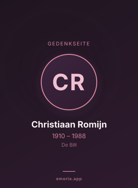 Gedenkportrait von Christiaan Romijn