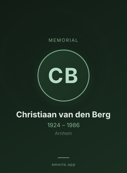 Memorial portrait of Christiaan van den Berg