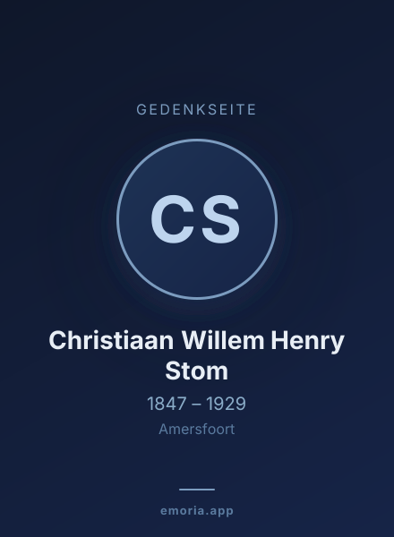 Gedenkportrait von Christiaan Willem Henry Stom