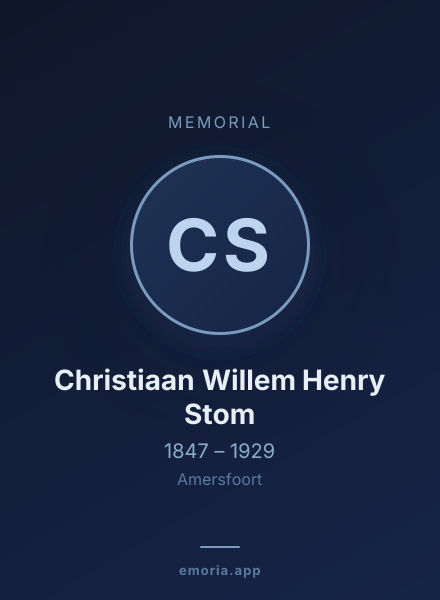 Memorial portrait of Christiaan Willem Henry Stom