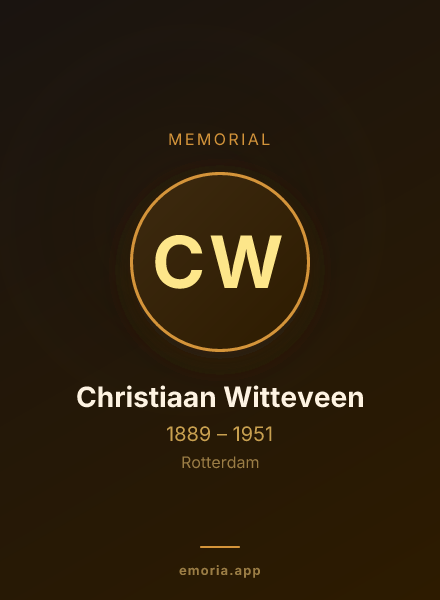 Memorial portrait of Christiaan Witteveen