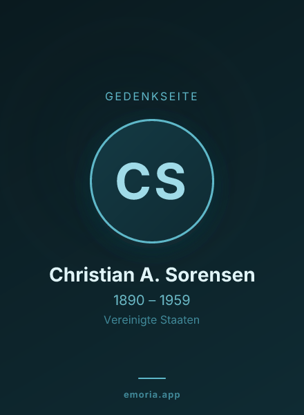 Gedenkportrait von Christian A. Sorensen