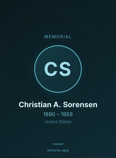 Memorial portrait of Christian A. Sorensen