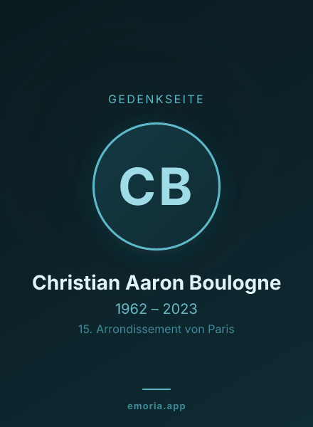Gedenkportrait von Christian Aaron Boulogne