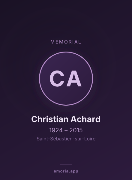 Memorial portrait of Christian Achard