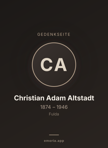 Gedenkportrait von Christian Adam Altstadt