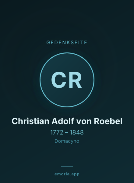 Gedenkportrait von Christian Adolf von Roebel