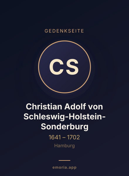 Gedenkportrait von Christian Adolf von Schleswig-Holstein-Sonderburg