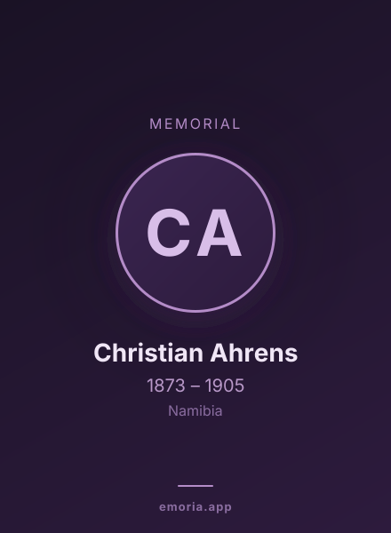Memorial portrait of Christian Ahrens