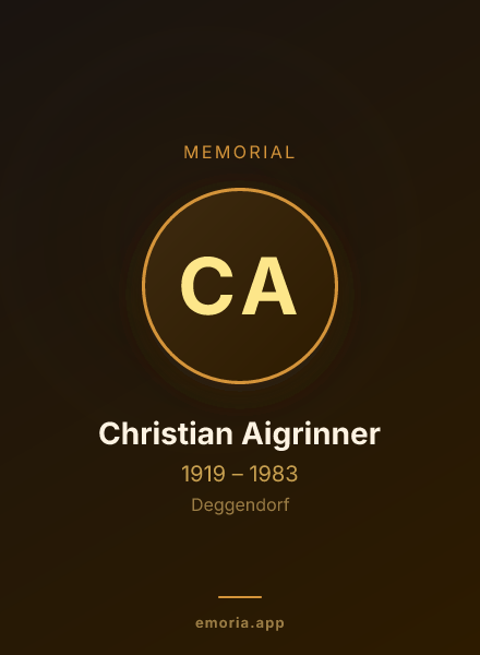 Memorial portrait of Christian Aigrinner