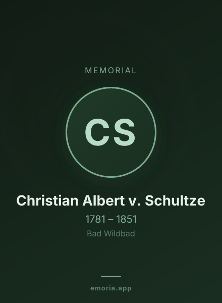 Memorial portrait of Christian Albert v. Schultze