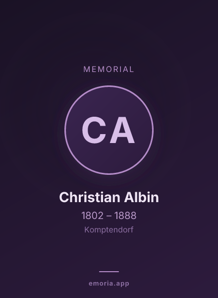 Memorial portrait of Christian Albin