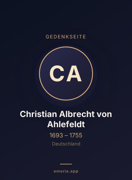 Gedenkportrait von Christian Albrecht von Ahlefeldt