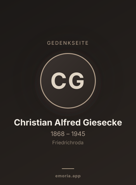 Gedenkportrait von Christian Alfred Giesecke