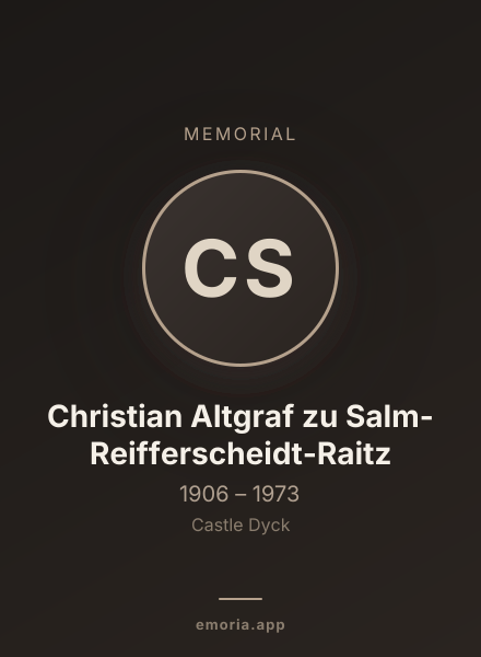 Memorial portrait of Christian Altgraf zu Salm-Reifferscheidt-Raitz