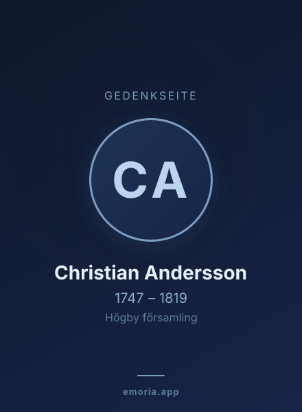 Gedenkportrait von Christian Andersson