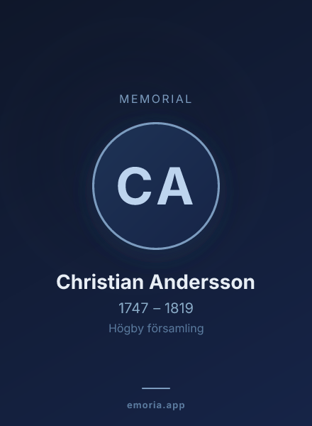 Memorial portrait of Christian Andersson